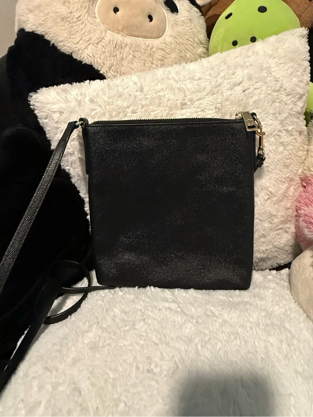 Coach Black Leather Crossbody Bag with Gold Logo - Picture 3 of 5
